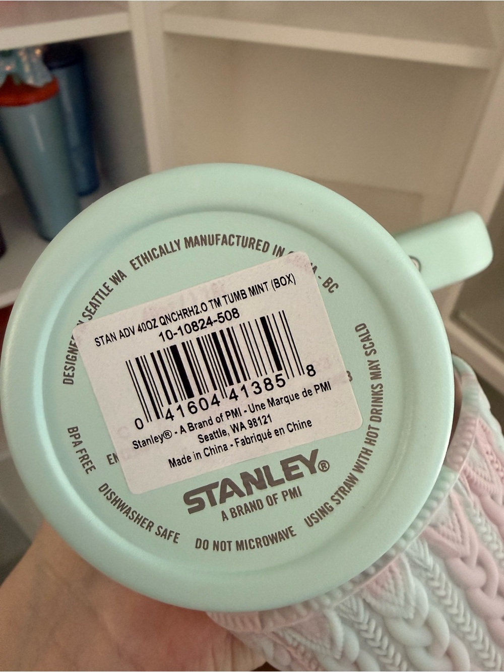 Stanley Quencher Tumbler with Handle in Mint and Light Pink - Picture 2 of 2